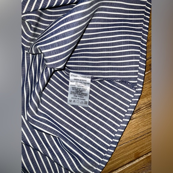 Lush Navy Stripe fit & flare dress - size medium - Picture 3 of 9